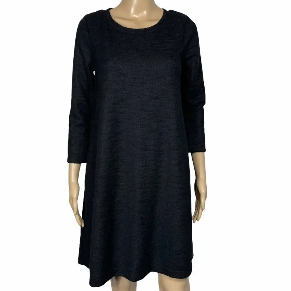 Loft Black Long Sleeve Midi Dress